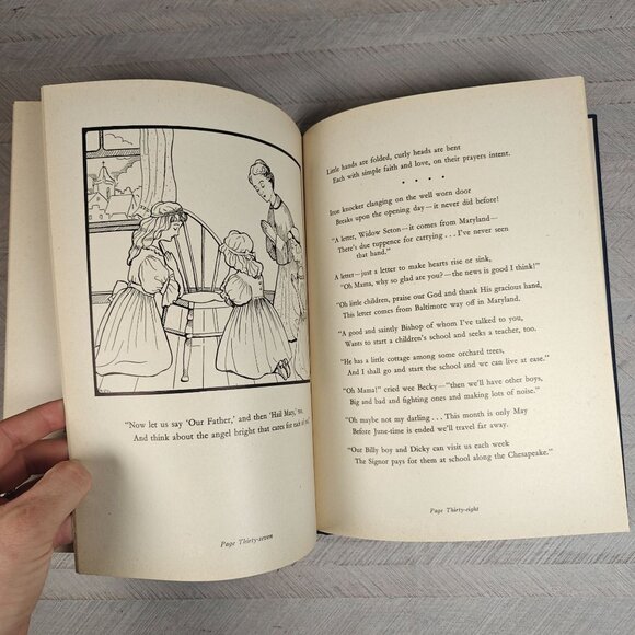 The Seton Ballad Book By Sister M. Fides Glass 1944 Vintage Hardcover - Picture 8 of 10